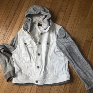 American eagle denim and sweatshirt jacket